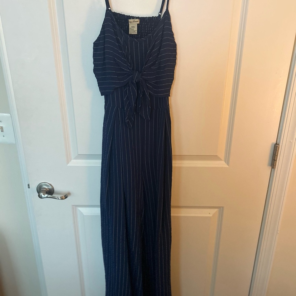Navy Striped Jumpsuit